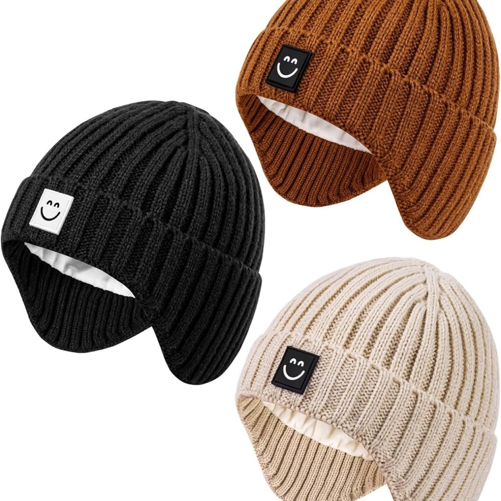 3 pack baby beanie hats